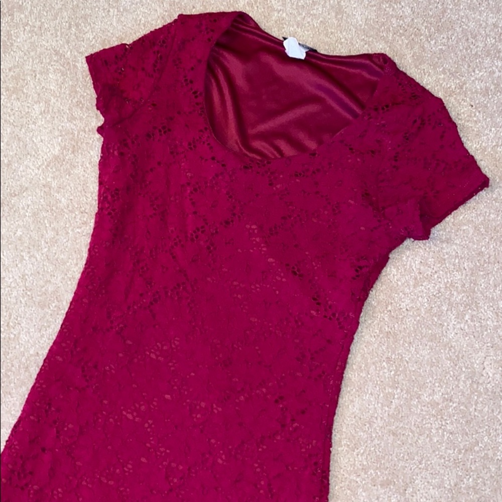 Lace raspberry dress